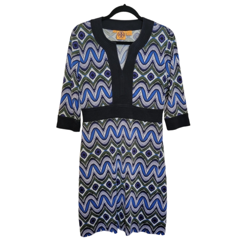 Tory Burch Silk Dress Geometric Design Women's Medium